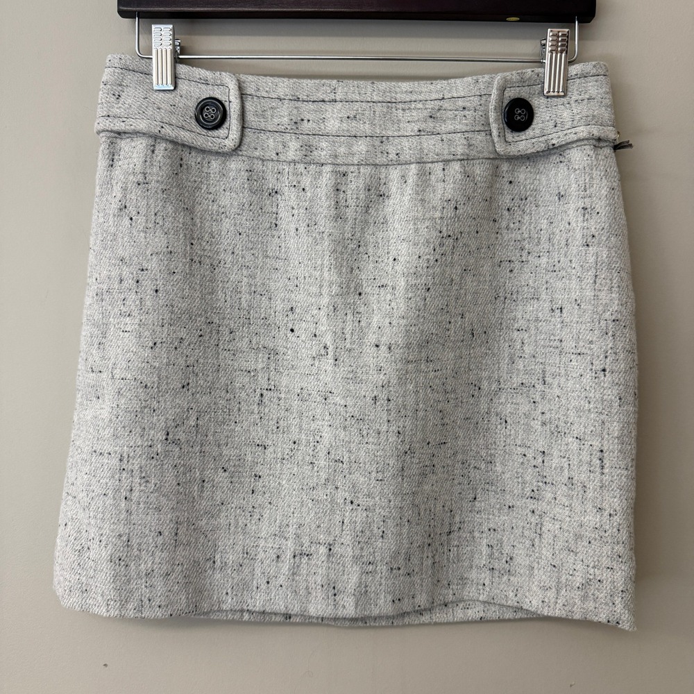 NWT Outback Red Womens Tweed Mini Skirt Wool Blend Size 6 Grey Academia Preppy